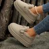 New Pattern Shallow Mouth Casual Woman Shoe Female Footwear Round Toe Loafers Fur Autumn New Moccasin Fall Winter