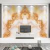 Custom 3D Photo Wallpaper European Style Golden Jade Marble TV Background Wall Mural Painting Living Room Bedroom Papier Peint