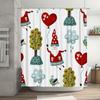 Verspieltes Zwergen-Valentinstags-Duschvorhang-Set mit Liebesballon-Muster Perfekt für Badezimmerdeko Geschenkideen!