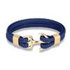Leather Bracelet for Men Black Braid Multilayer Rope Chain Stainless Steel Anchor Male Jewelry Pulseras Gifts