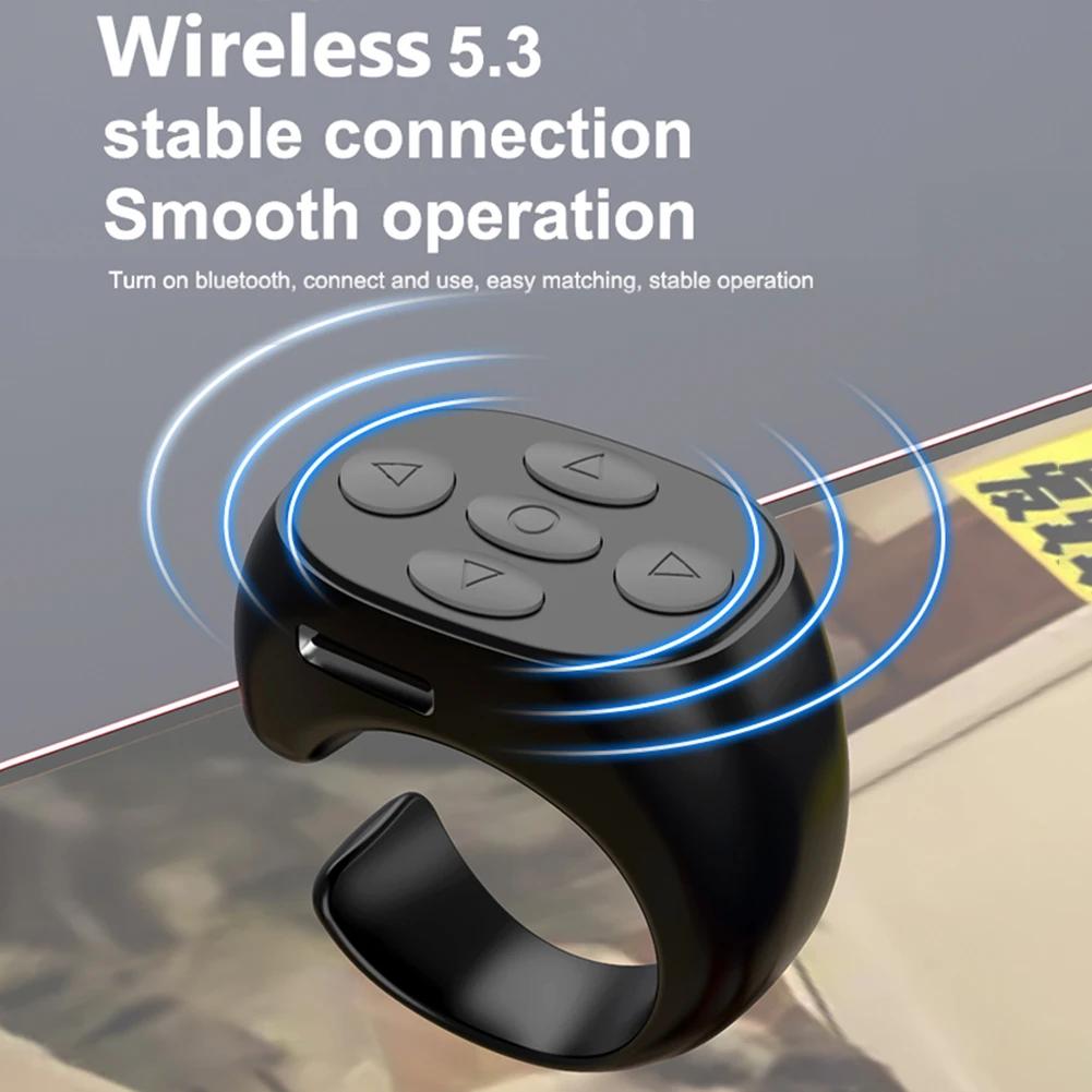 Wireless Bluetooth-compatible Remote Control Portable Selfie Video Controller Fingertip Selfie Video Controller for Mobile Phone