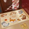 Imitation cashmere cartoon absorbent floor mat
