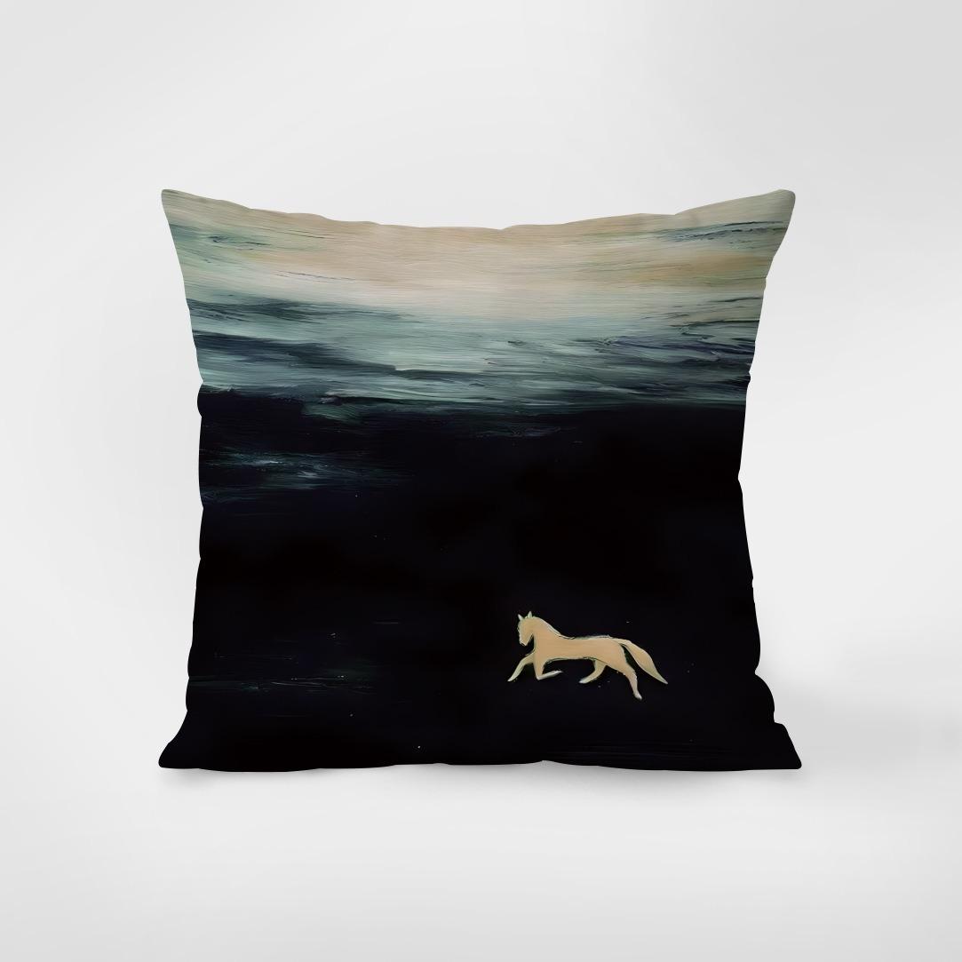 

Картина маслом Прерийная лошадь Декоративная наволочка Спальня Гостиная Квадратная подушка Наволочка 45x45cm
