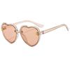 Heart-Shaped Peach Sunglasses for Kids - Trendy Street Style Glasses for Round-Faced Girls