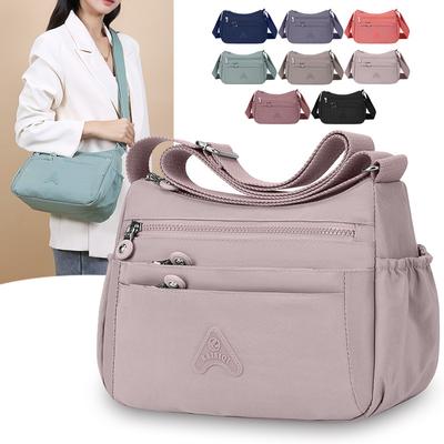 Women's Crossbody Bag Nylon Bag Multi-Layer Pocket Large Capacity Shoulder Bag