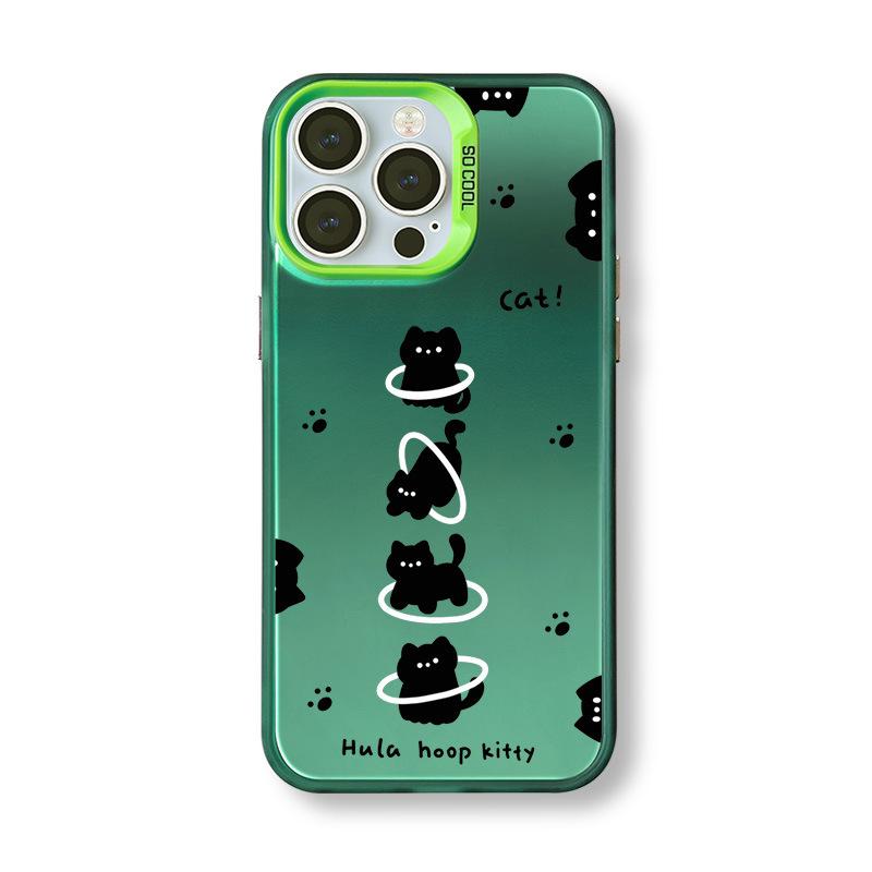 Silver Black Kitten Phone Case for iPhone 12 Pro Max/16/17, Niche Design