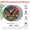 2D Flat, 1pc Round Aluminum "Home Of The Free Because Of The Brave" Patriotic Metal Sign, American Eagle & Military Boots Memorial Wall Plaque, USA