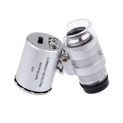 60X Mini Mikroskop Juwelierlupe Linse Beleuchtete Lupe Glas 3 LED Mit UV-Licht Linse Lupe
