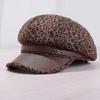 Spice Girl trendy leopard print belt octagonal hat female millennial Spice Girl niche octagonal hat big head circumference showing face small news