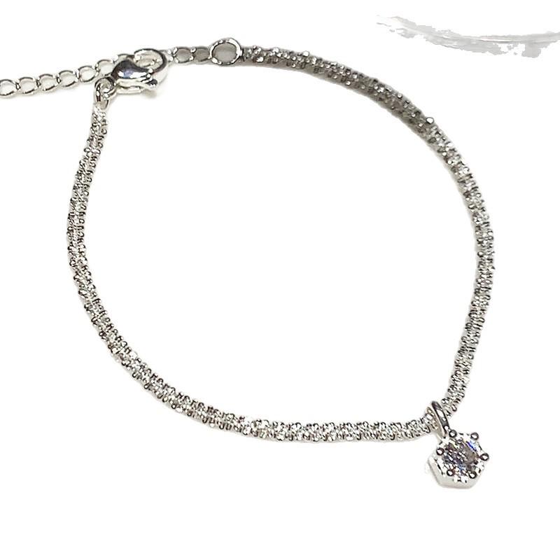 S925 Sterling Silver Stars Zircon Bracelet for Women - Exquisite, Simple, Versatile, High-End Hand Jewelry