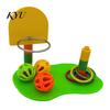 Bite Resistant Parrot Toys Basketball Hoop Toy, Interactive Bird Toss Ring Game, Cage Accessories Agility Training Enrichment Toy for Parakeets