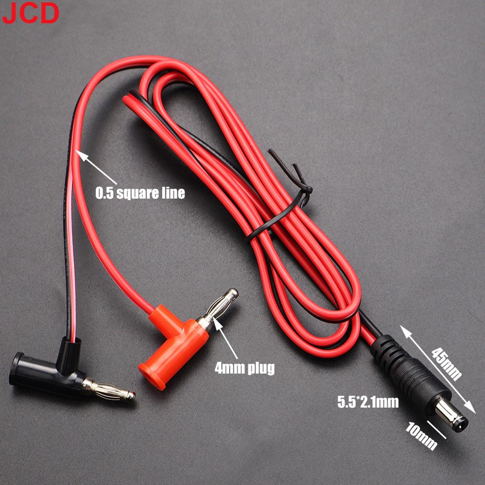 Câble de connexion adaptateur d'alimentation CC JCD prise banane 4 mm vers fiche mâle CC 5,5 x 2,1/2,5 mm Ligne de connexion pour connecteur de tête de lampe de type pistolet CC