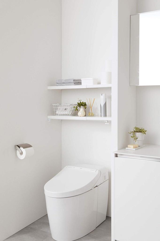 Yamazaki Jitsugyo 5324 Telescoping Shelf Board for Tension Rods S White Plate Simple Shelf Just Place It On the Tension Rods Approx.