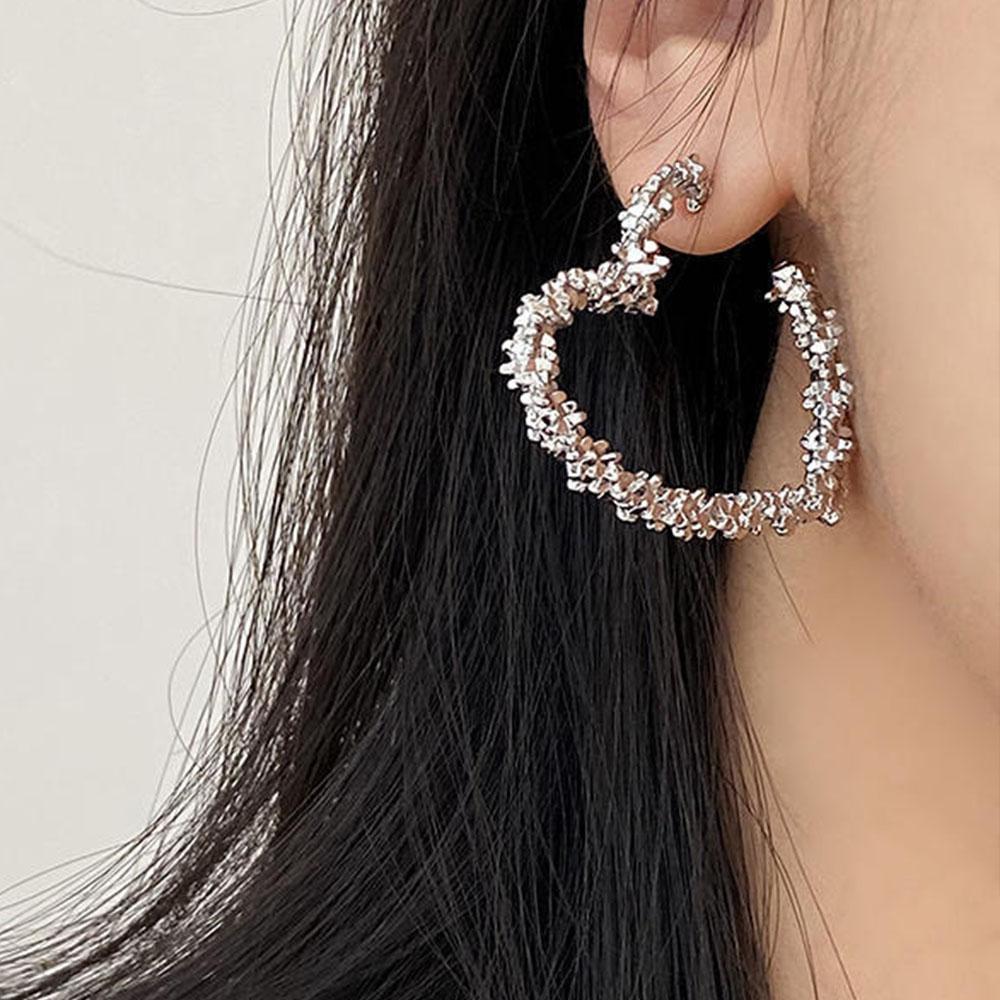 

BF CLUB 925 Sterling Silver Earrings For Women Trendy Simple Retro Heart Earring Jewelry Prevent Allergy Party Accessories