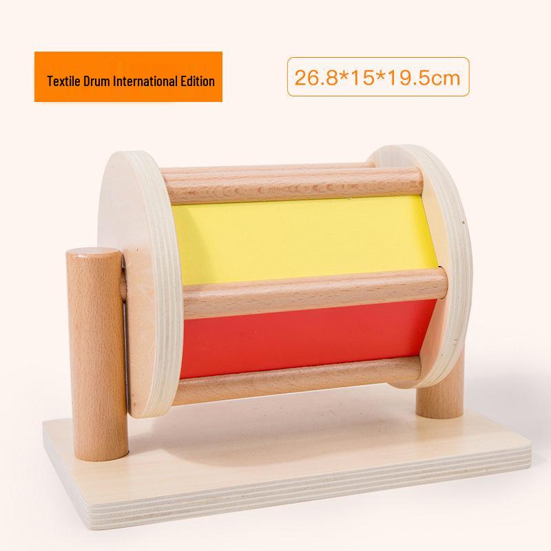 Montessori Early Education Toy Set: Round Ball Coin Box, Object Permanence Drawer & Textile Drum for Toddlers 0-3 Years