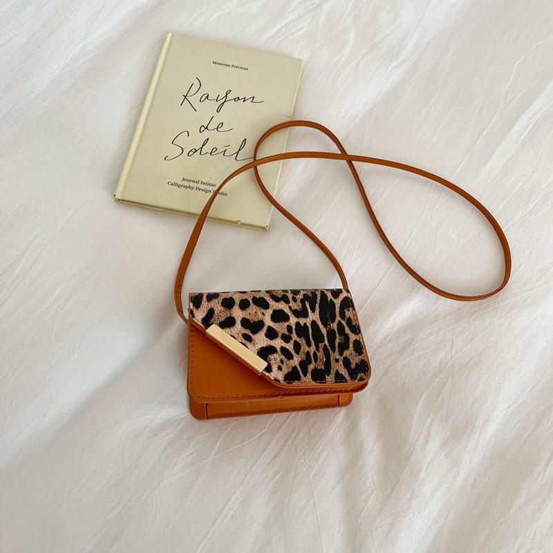 Korean Style Leopard Print Underarm Crossbody Small Square Bag