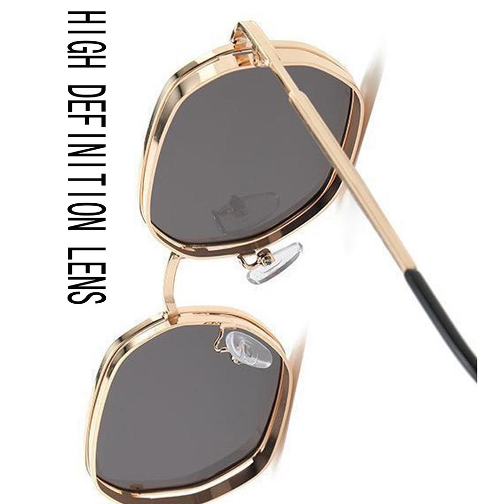 1pc Metal Fashion Round Men's Sunglasses Outdoor Driving Driving Fishing Gradient Sunglasses Women's Sunglasses