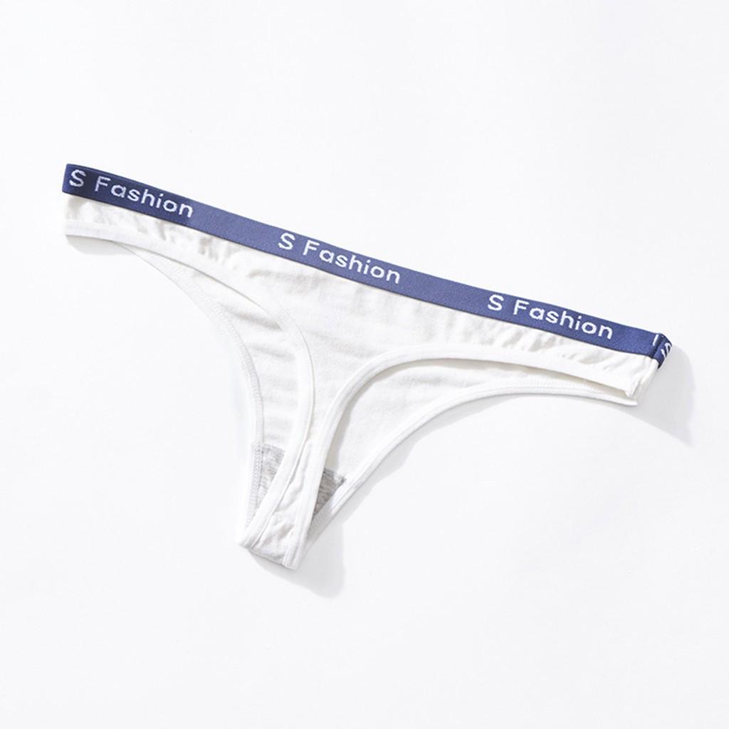 Women Thong Bling Cotton T-back underwear adjustable G-string Panties White M-XL Women Thong Bling Cotton T-back underwear adjustable G-string Panties White M-XL