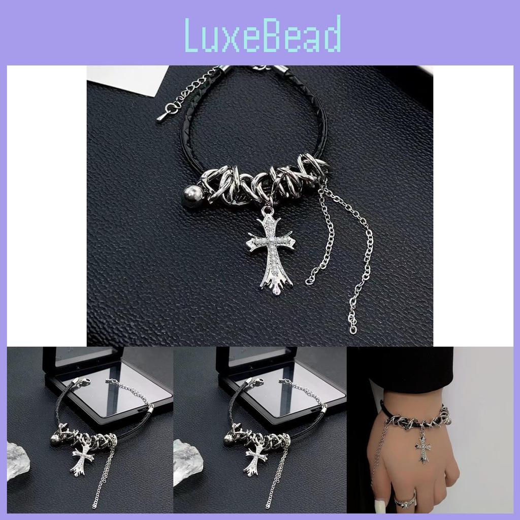 Asymmetrical Sweet Cool Cross Tassel Leather Bracelet For Women Trendy Gift Fashionable