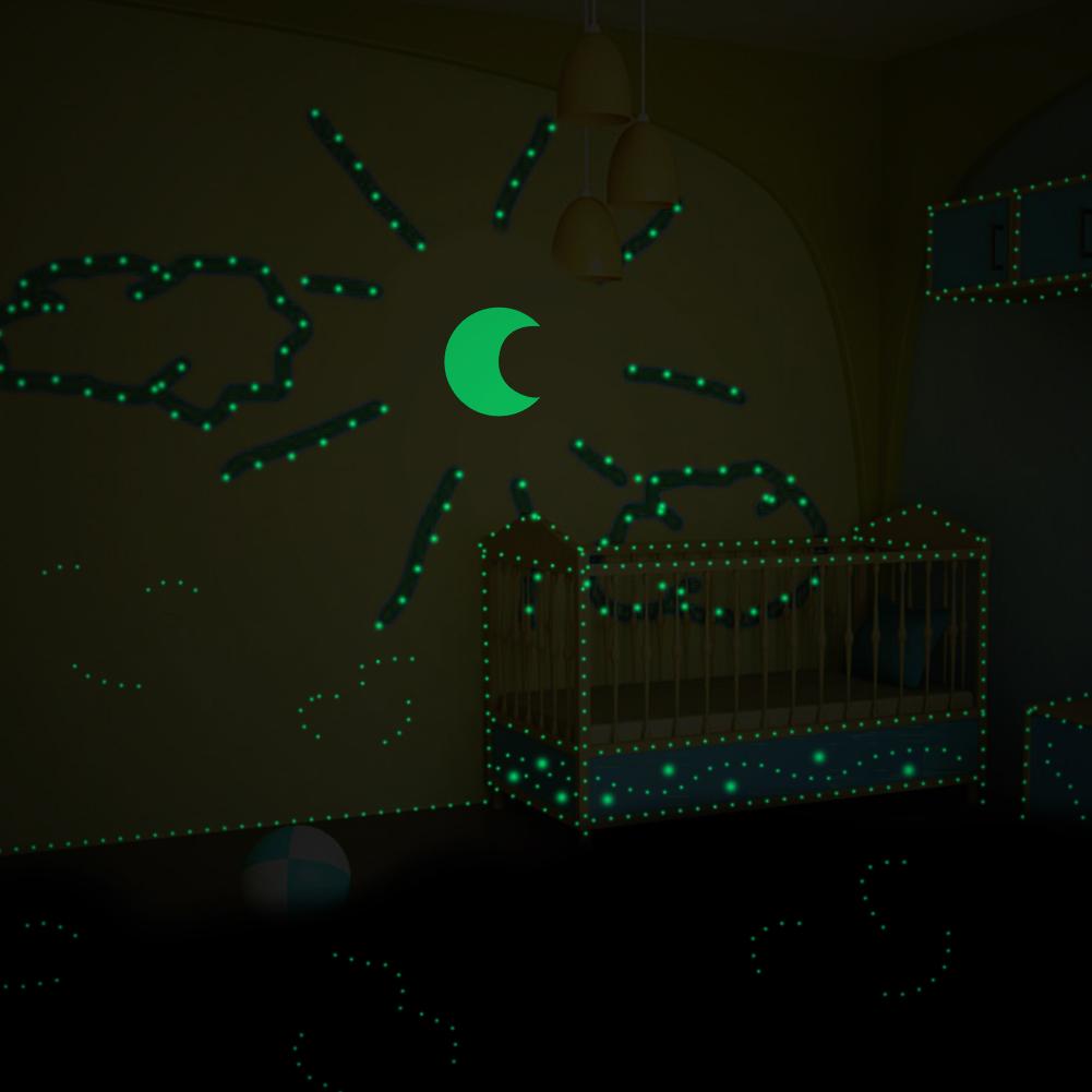 Sky In The Dark Wall Stickers 252 Adhesive Dots and Moon for Sky Decor For Kids Bedroom Birthday Gift