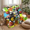 Sports Ball Collage Theme Blanket Lightweight Warm Flannel Blanket Decorative Throw Blanket for Home Decoration