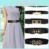 Fashionable Women's Pu Stretchy Waist Belt Perfect For Skirts And Dresses In Classic Black