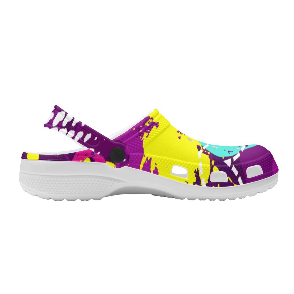 Printed Summer EVA Clogs Women Men Lightweight Breathable Slip On Garden Shoes Beach Bathroom Pool Home Slippers Casual Wear