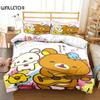 Cartoon Rilakkuma Bear Bedding Set Duvet Cover Bed Set Quilt Cover Pillowcase Comforter King Queen Size Boys Adult Bedding Set
