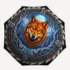 Wolf Moon Forest Crest pattern umbrella, portable and foldable design, 8 ribs, a casual accessory for Halloween, Christmas, and birthday gifts.