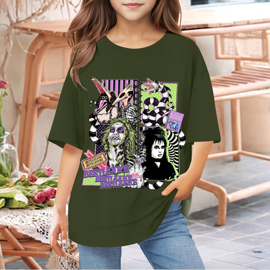 Toddler Girl Boy T-Shirts Kids Top Boys And Girls Printed Short Sleeved T-shirt 1-12Y