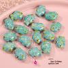 Handmade Cute Flower & Heart Green Ceramic Beads for DIY Jewelry