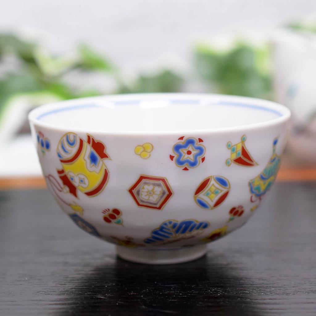 Waza No Kura Small Kutani Ware Rice Bowl, Treasure-filled Ceramic, Japanese Tableware, Stylish Birthday Gift