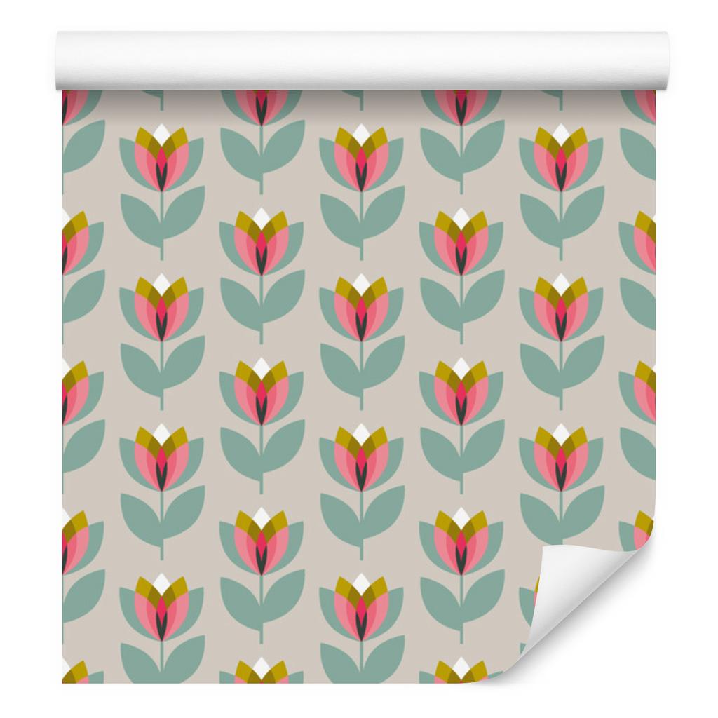 Flowers and nature wallpaper in Scandinavian style for living room and bedroom 50x1000