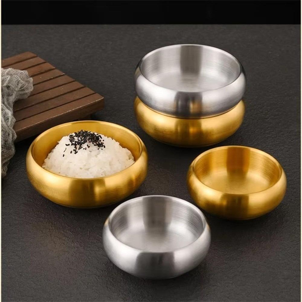 Double-Layer Insulated Soup Bowl 304 Stainless Steel Feeding Container Storage Bowl Home Dining