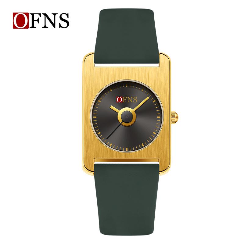OFNS Women s Waterproof Square Sunray Texture Quartz Watch with Alloy and Multiple Straps