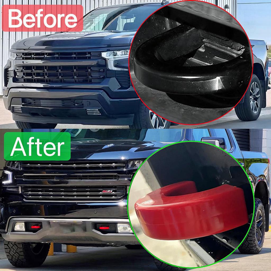 Front Tow Hook Cover 2007-2024 Chevrolet Silverado 1500 Tow Hitch Cover Fits 2007-2024 Chevrolet Silverado 1500 Accessories (Red)