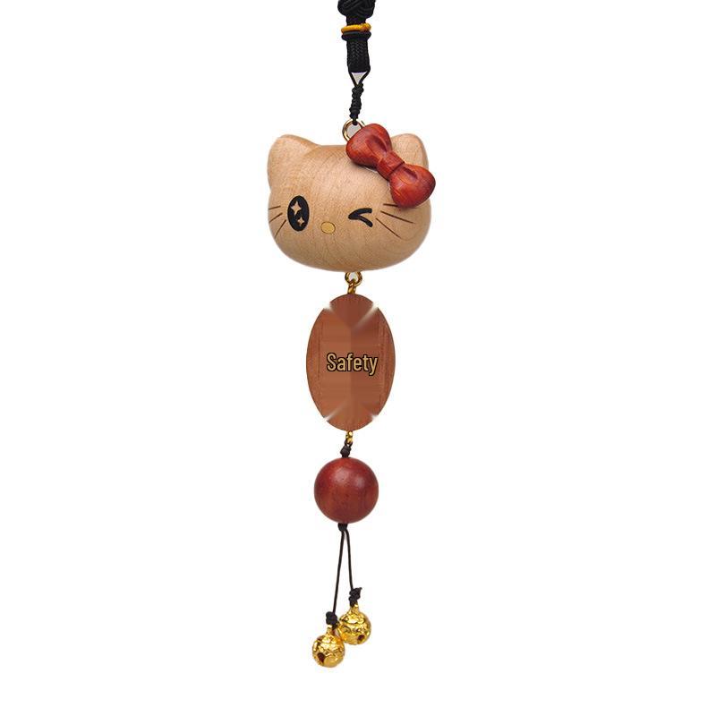 

Буковый Деревянный Кошачий Колокольчик Автомобильный Шарм: Милый резной кулон для сумок и подарков Small KT Cat Bell