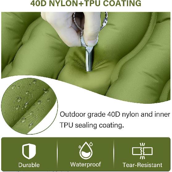 Outdoor Inflatable Camping Mat Ultralight Sleeping Pad with Foot Pump Compact Backpack Trekking Tent Mat & Pillow for Hiking Travel
