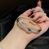 Vintage Green-Eyed Serpent Bangle: Exotic Snake Evil Eye Bracelet for Women