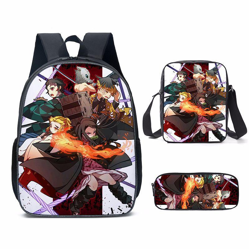 New Cartoon Super Moon Blade Three Piece Backpack Set for Primary and Secondary School Students