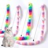 2 Pieces Cats Toy Wand Teaser with Bell Plush Strip Toy Interactive for Indoor Cats Gift for Kitten Playing Exercisin
