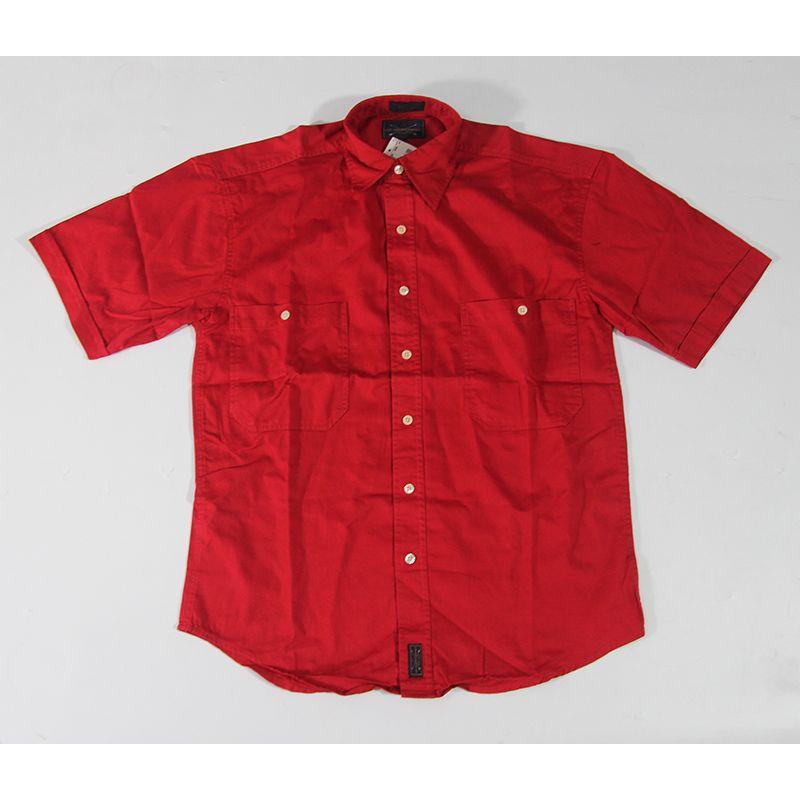 

Трендовая брендовая рубашка оверсайз с коротким рукавом в гонконгском стиле Red L (European code)