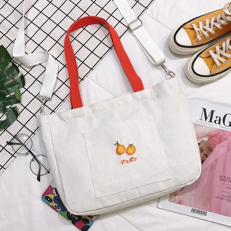 Avocado messenger bag trendy bag new canvas bag simple literary shoulder bag