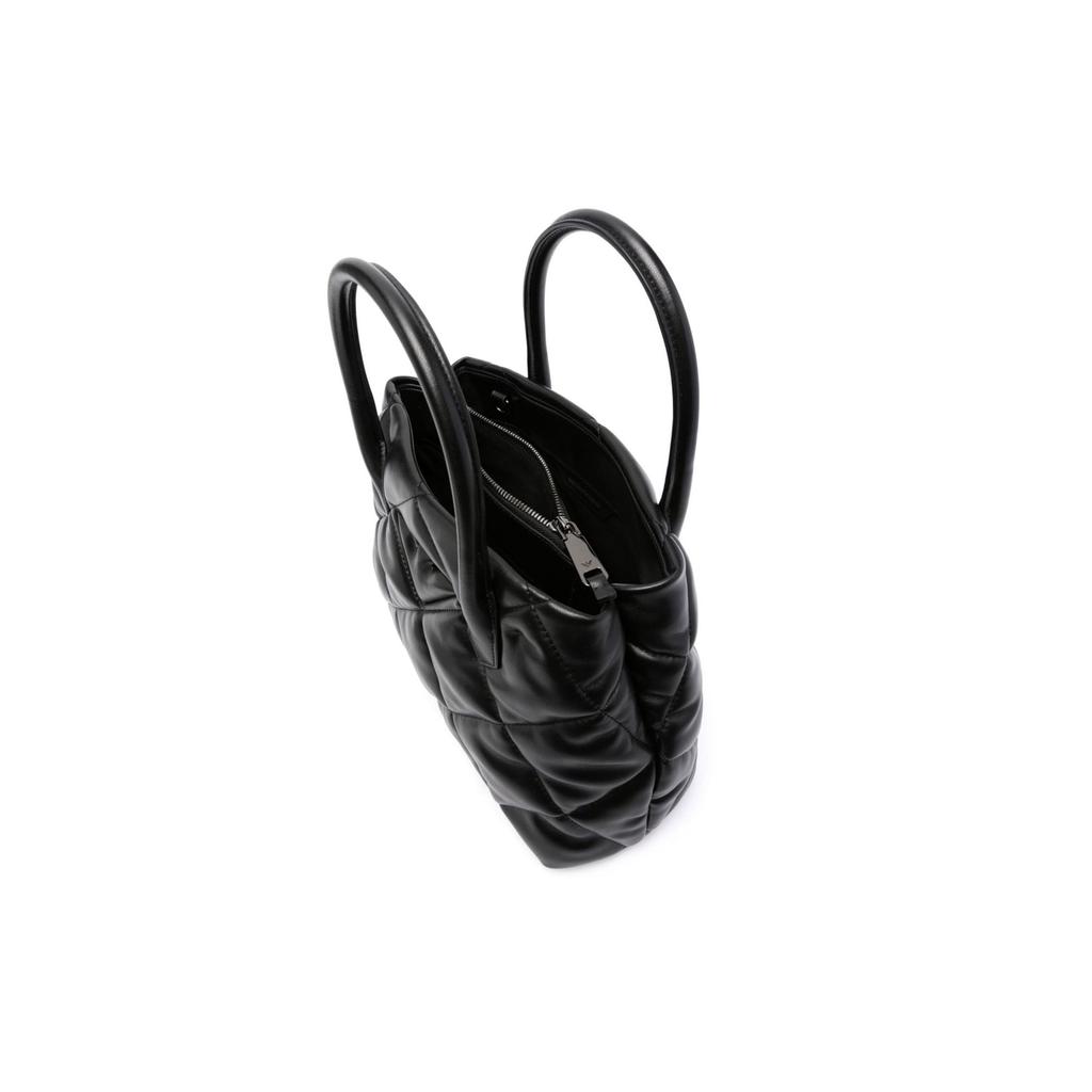 Emporio Armani Adjustable Detachable Shoulder Strap Polyurethane And Polyester Handbag Women Handbags Black Y3D269-YWJ8I-80001