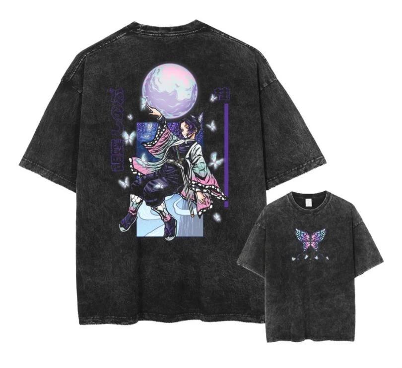 

Demon Slayer Butterfly Pattern Anime Comic TShirt Summer Unisexs and Womens TShirt Summer New M