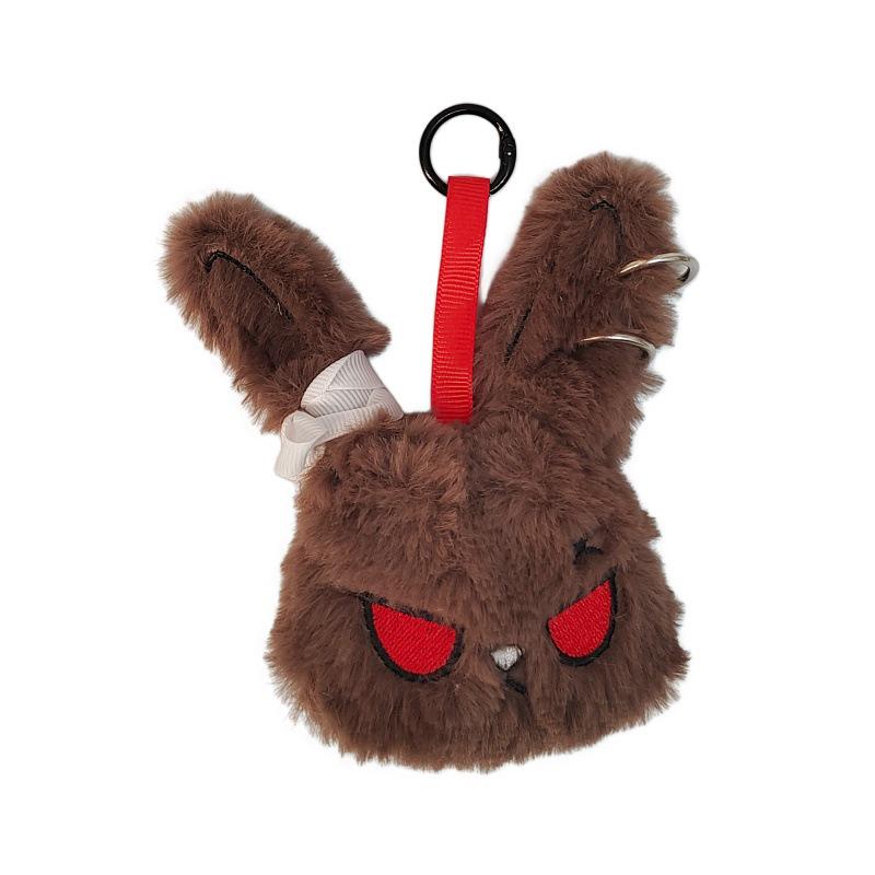 Portachiavi Peluche Coniglio Scuro Creativo: Ciondolo Animale Carino Regalo