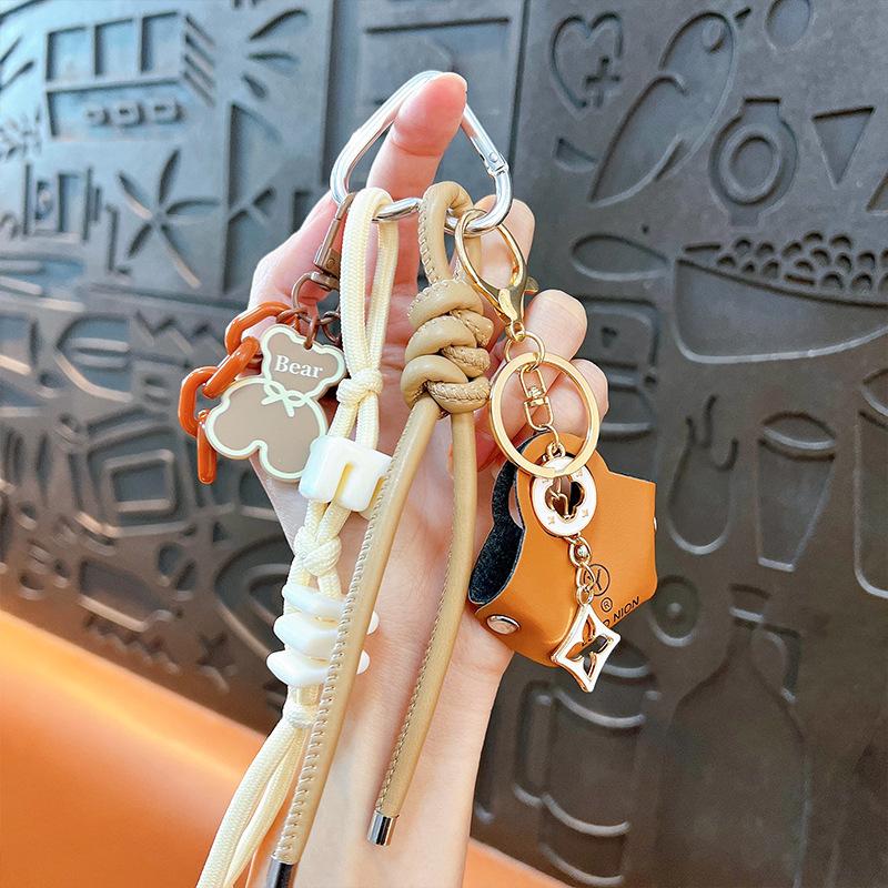 Cross-border change bag pendant mini bag keychain pendant PU car pendant bag accessories high-end small gifts белый