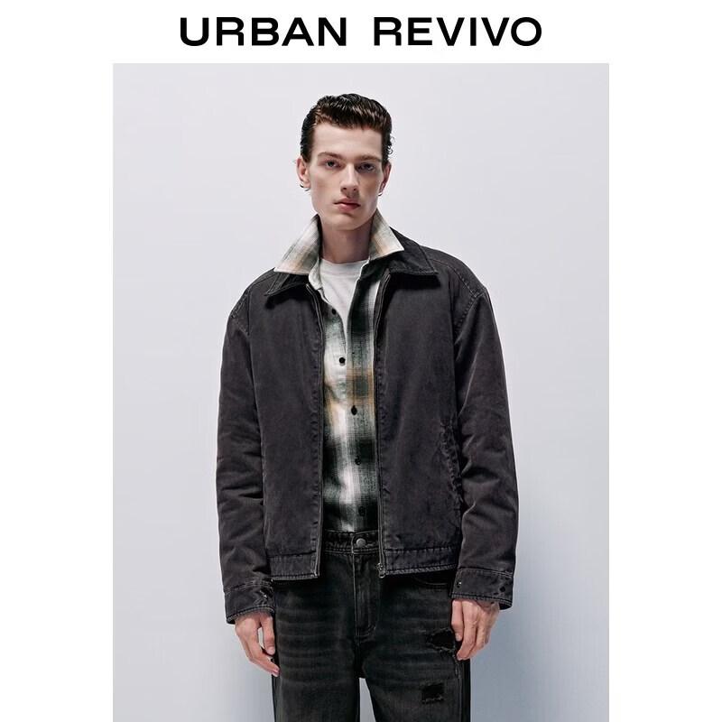 UR Men s Retro Color Block Lapel Cotton Jacket S
