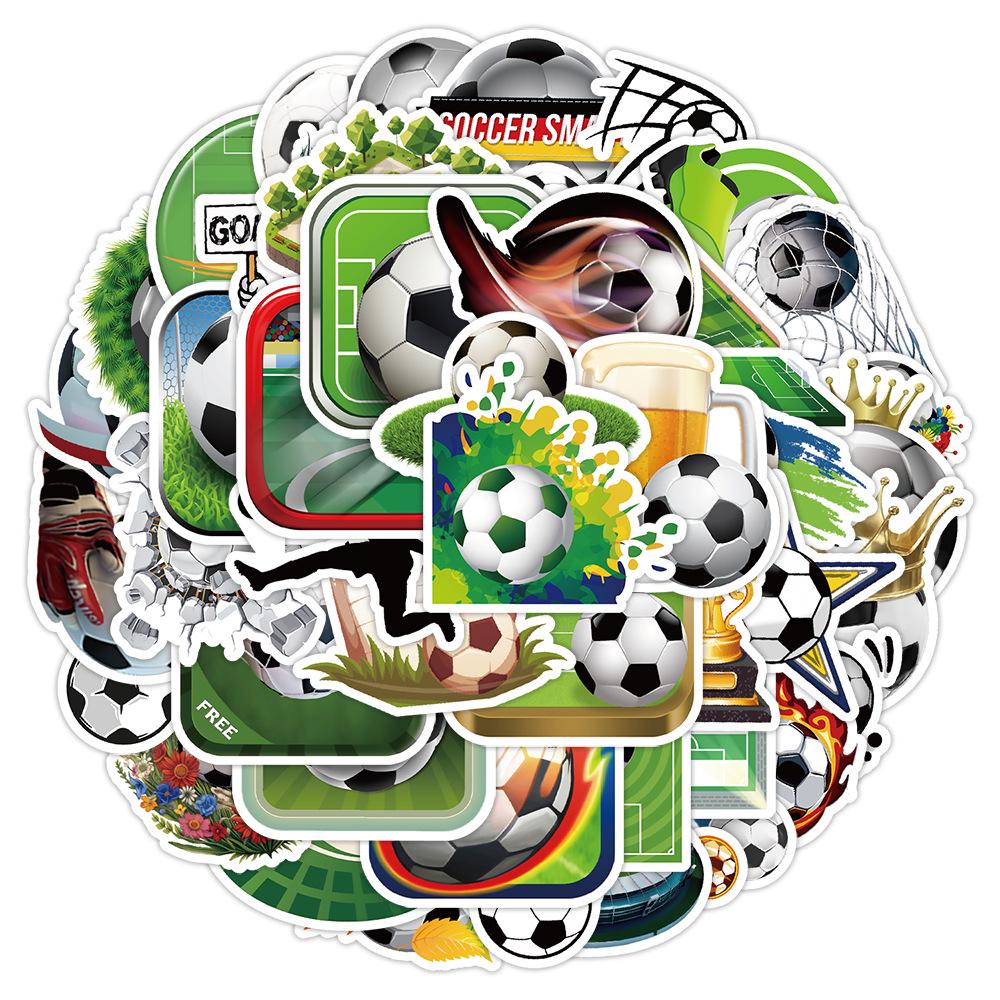 50 Football Graffiti Stickers: Creative Waterproof Sports Ball Decals for Water Bottles, Luggage, and Phones