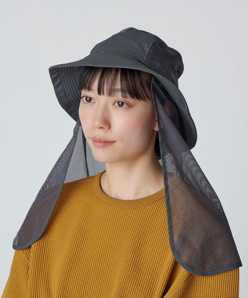 Snow Peak Insect Shield Mesh Hat, Size 2, CHARCOAL, AC-25SU004, Perfect for Camping, Outdoor Activities, and Festivals.